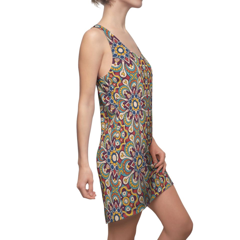 Elegant Tapestry Women's Cut & Sew Racerback Dress