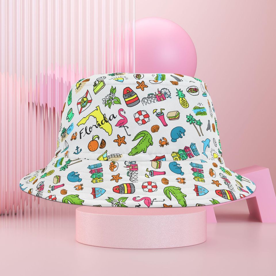Summer Tropical Bucket Hat, Gift for Her, Gift for Him