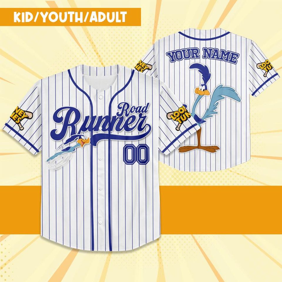 Custom Looney Road Runner Simple Baseball, Cartoon Team Outfit