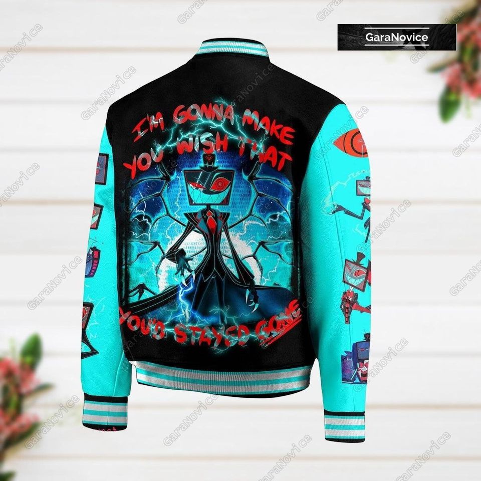 Hazbin Hotel Baseball Jacket, Hazbin Hotel Varsity Jacket