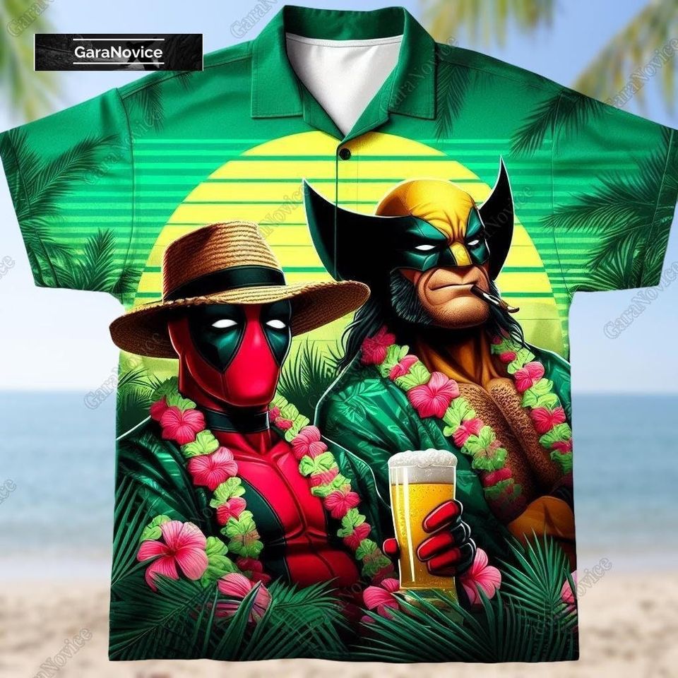 Deadpool Wolverine Hawaiian Shirt, Deadpool Wolverine Besties Button Shirt