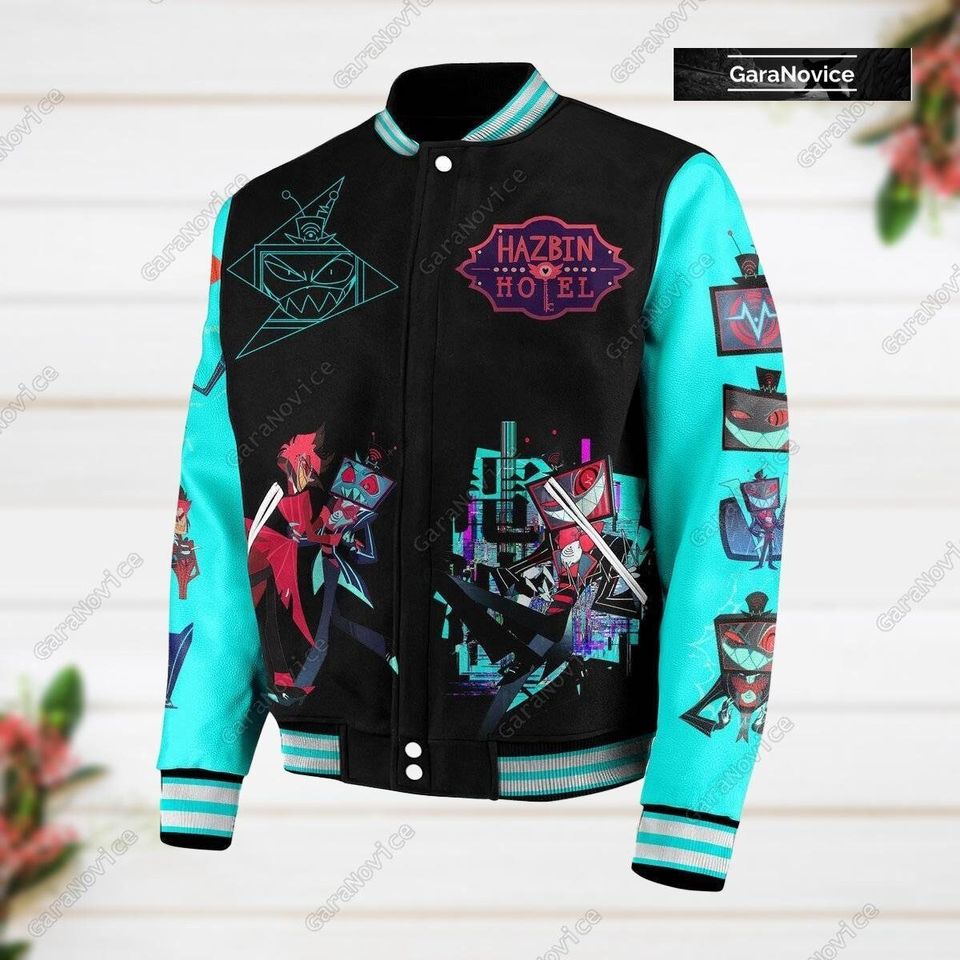 Hazbin Hotel Baseball Jacket, Hazbin Hotel Varsity Jacket