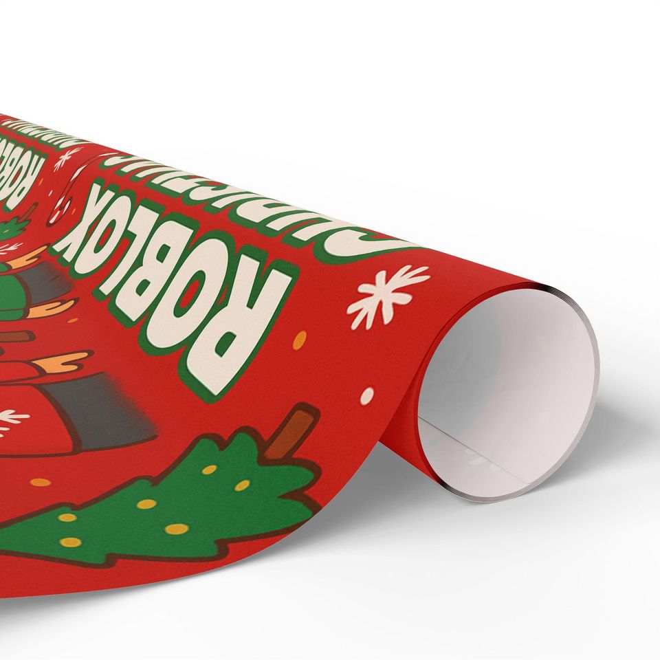 Roblox Christmas Wrapping Paper | Red Holiday Character Pattern