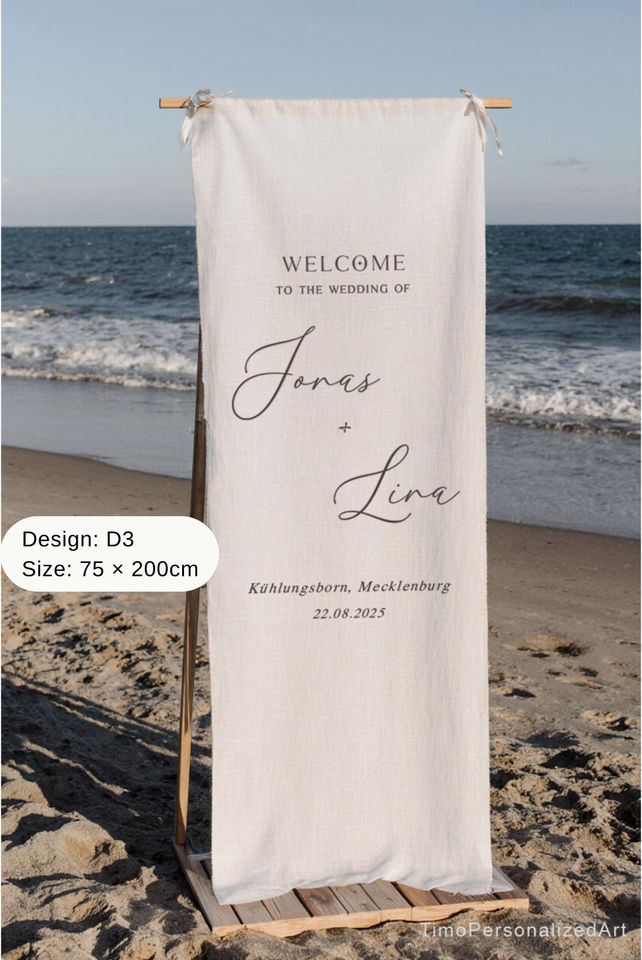 Custom Linen Wedding Sign, Fabric Wedding Sign, Custom Welcome Sign, Linen Wedding Banner, Wedding Decoration, Engagement Party Sign
