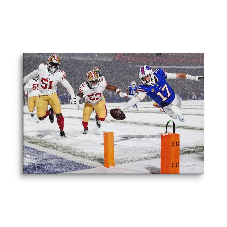 Josh Allen Inspired Diving Touchdown Poster
