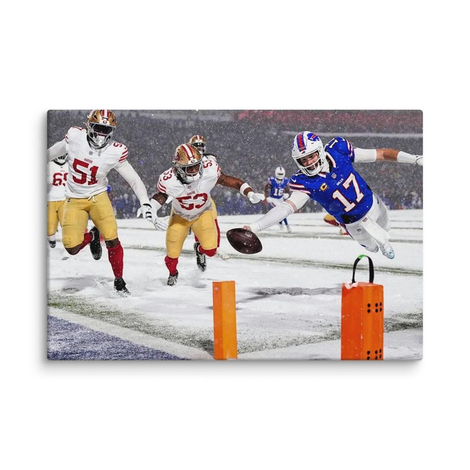 Josh Allen Inspired Diving Touchdown Poster