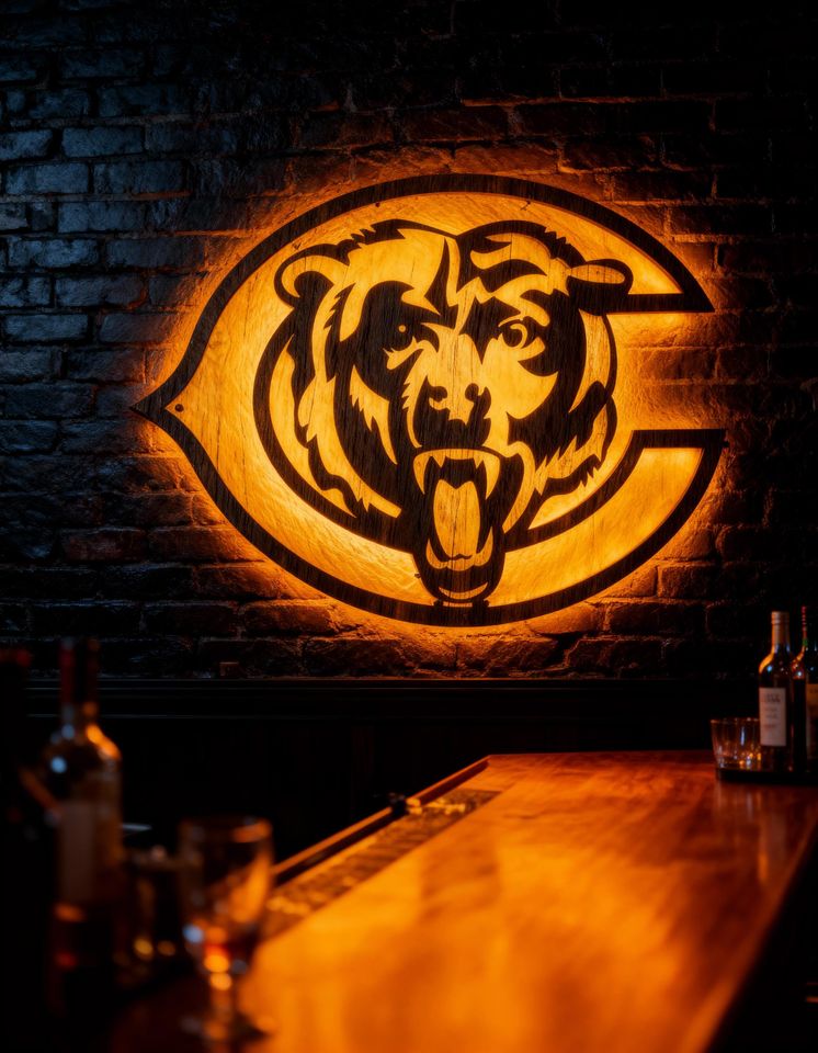 Chicago Bears LED Metal Wall Decor Rainbow Light Sign