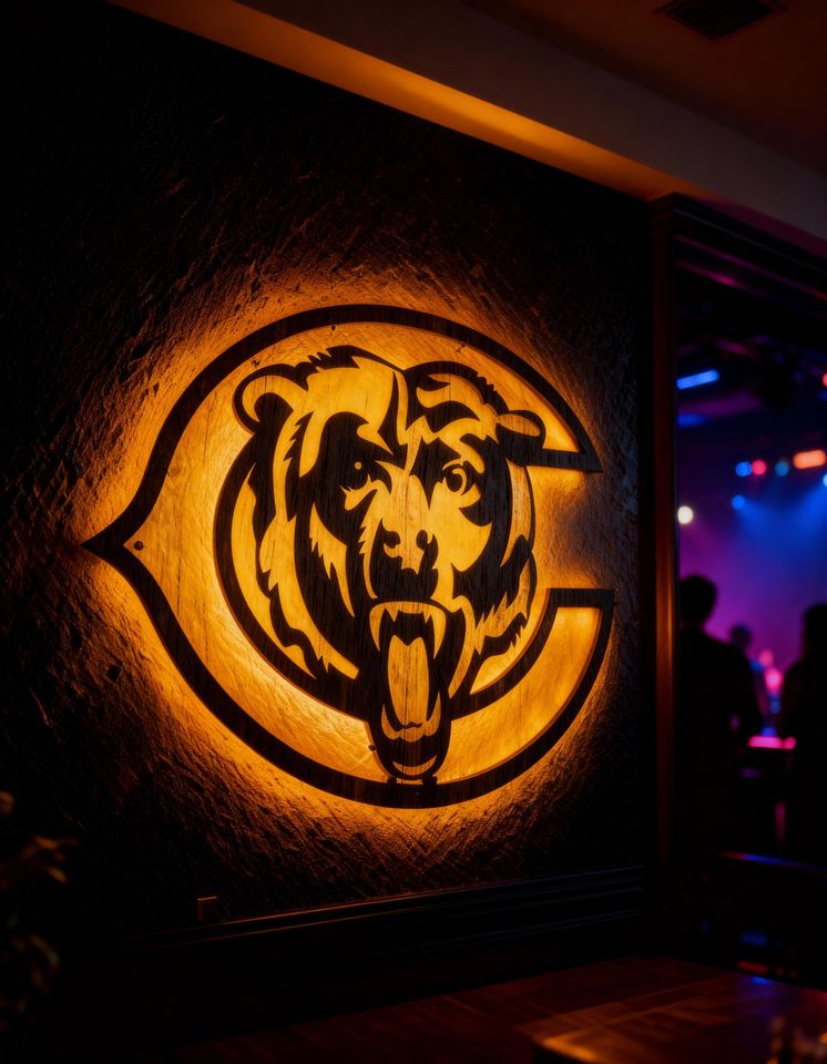 Chicago Bears LED Metal Wall Decor Rainbow Light Sign