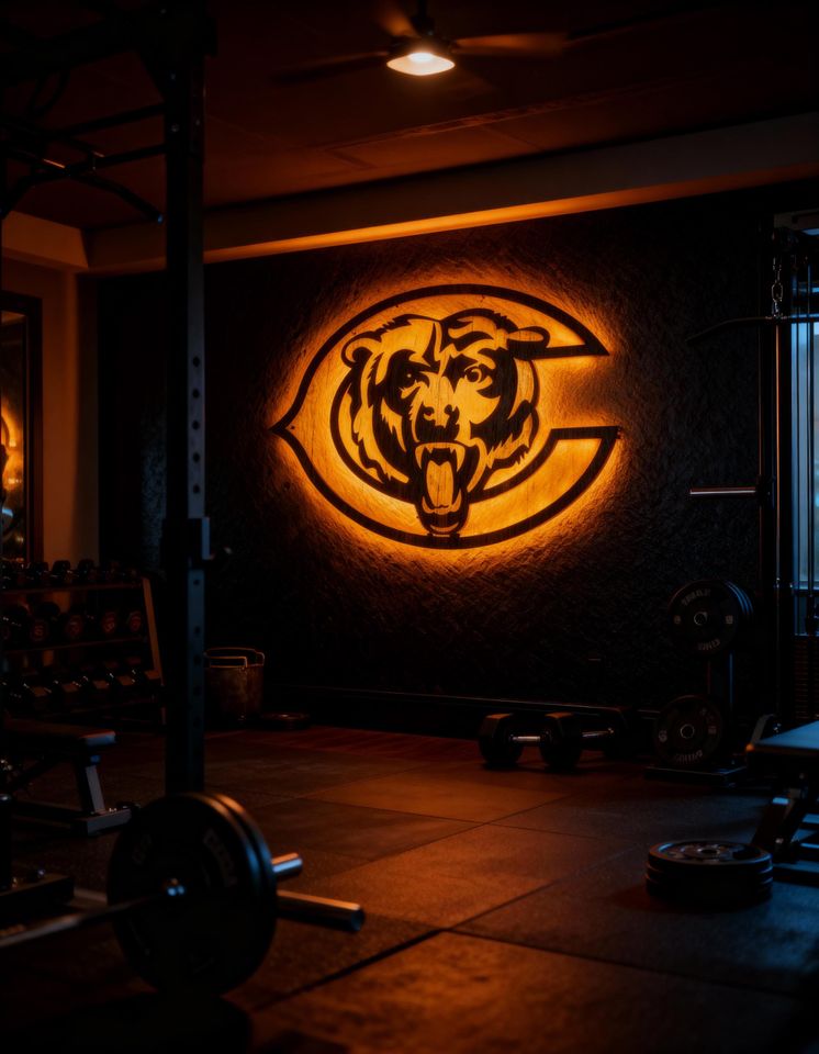 Chicago Bears LED Metal Wall Decor Rainbow Light Sign