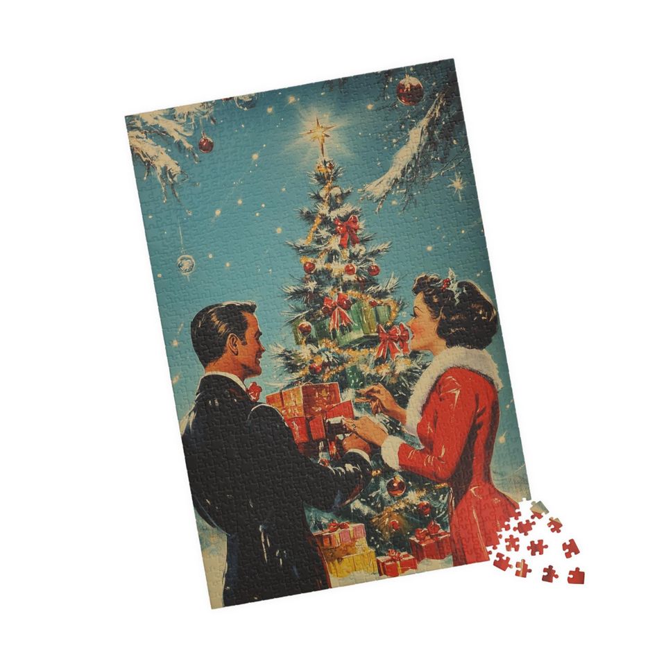 Retro Christmas Jigsaw Puzzle: Vintage Holiday Scene