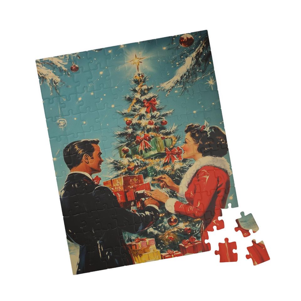 Retro Christmas Jigsaw Puzzle: Vintage Holiday Scene