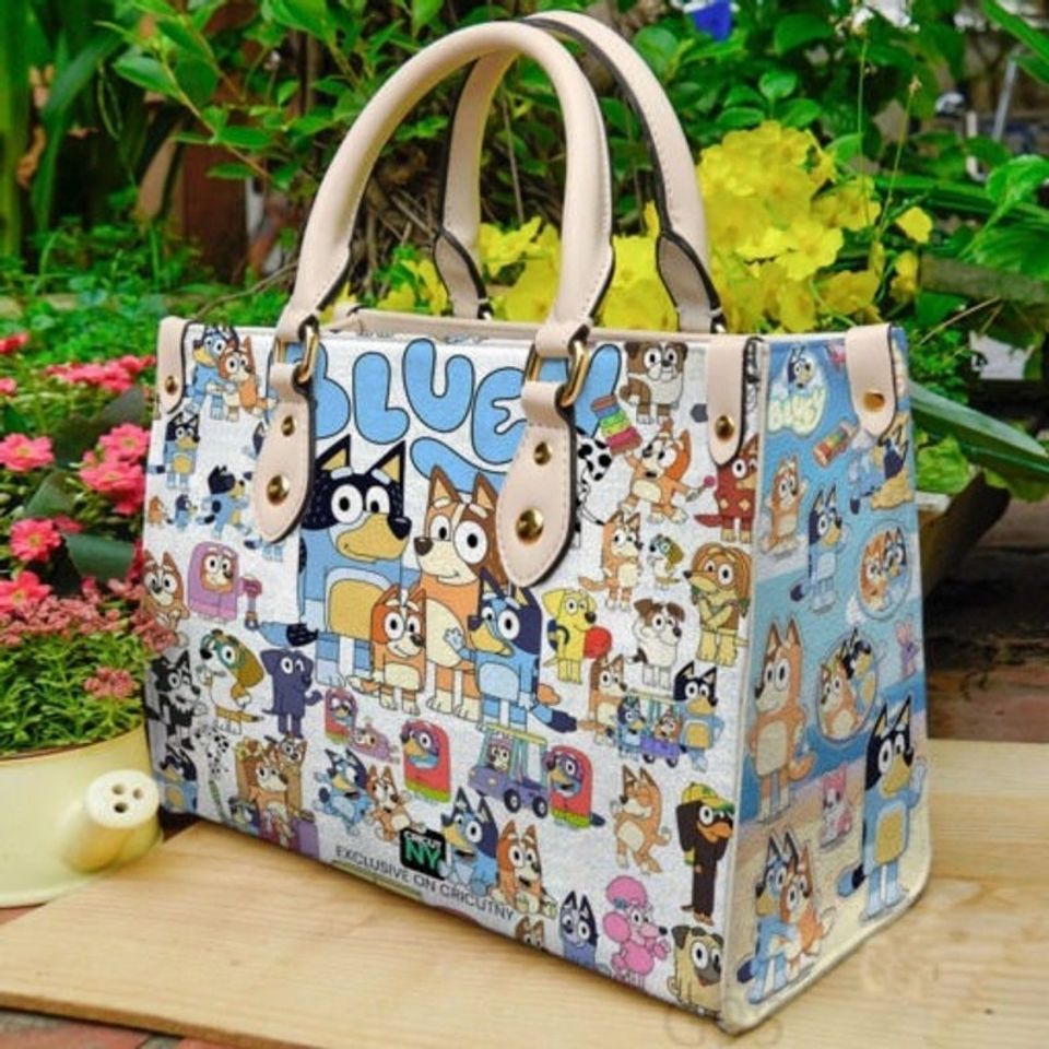 BlueyDad Leather Handbag,  Cartoon Bag