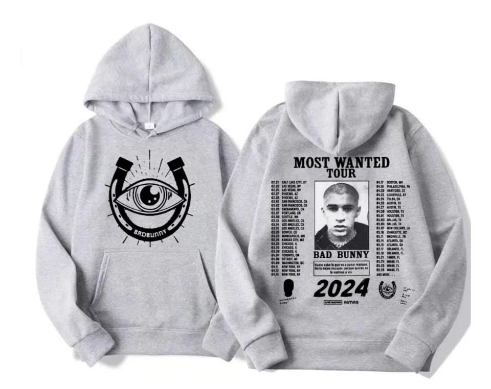 Oversized Hoodie Bad Bunny 2024 Most Wanted Tour