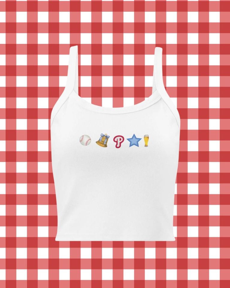 Women's Micro-Rib Spaghetti Strap Tank Top - PHILLY Ball