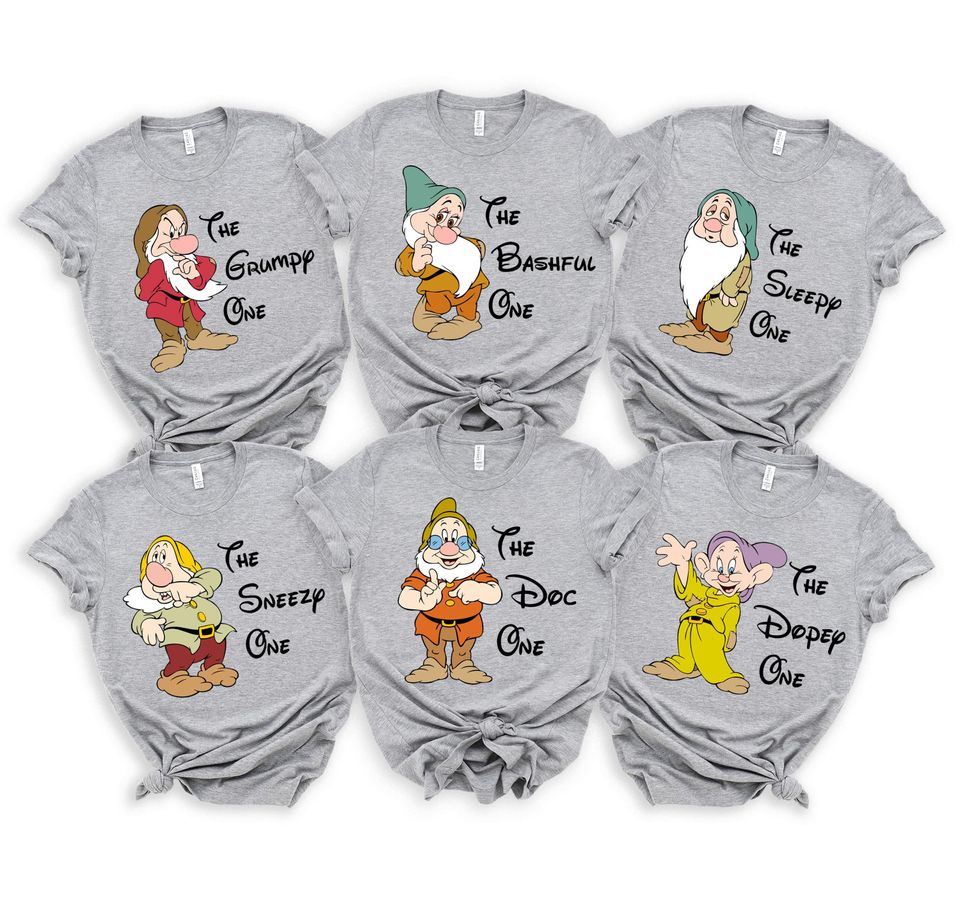 Seven Dwarfs Shirts, Seven Dwarfs, Disney Group Shirts, Snow White Shirt