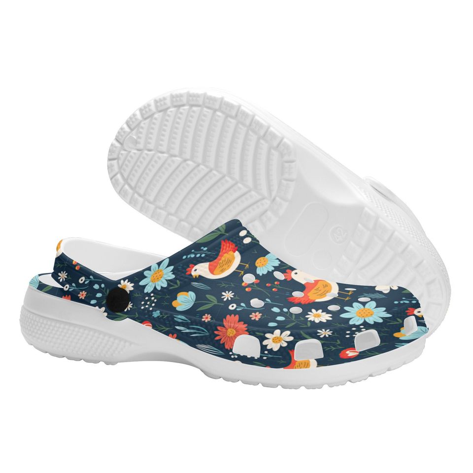 Cute Chicken Print Clogs