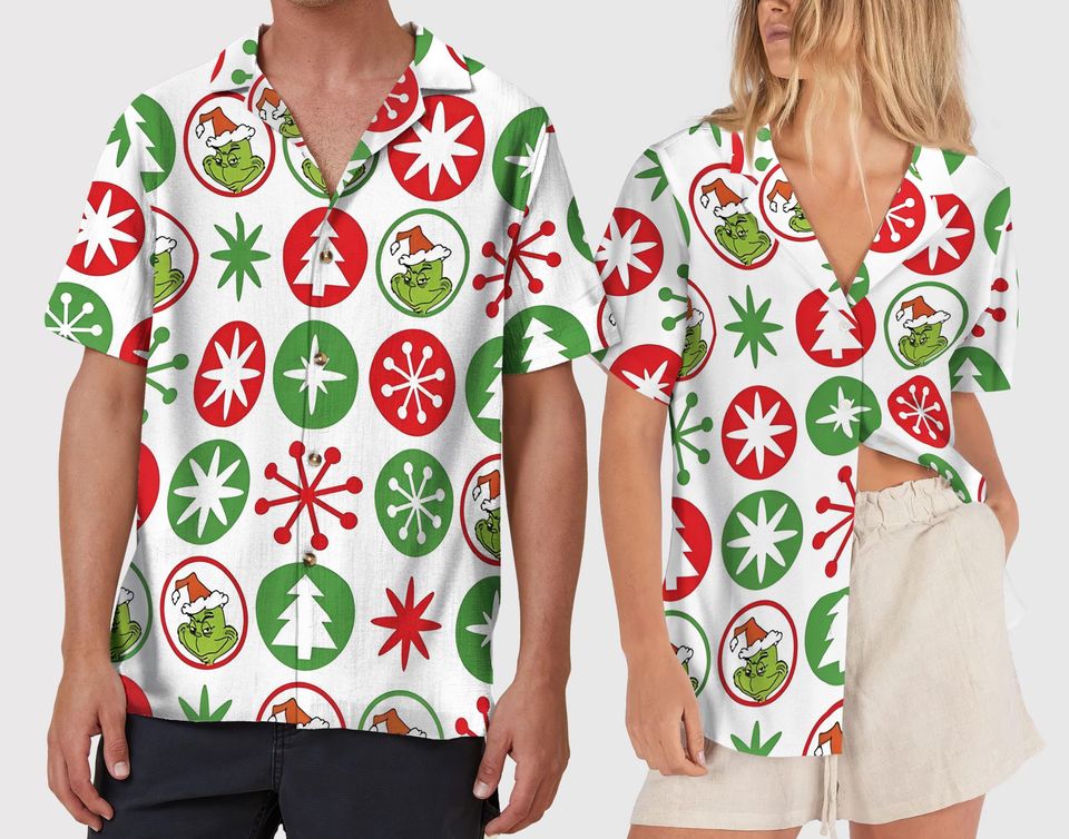 Is This Jolly Enough the funny character Christmas Hawaiian Shirt, Christmas funny character Button Up Shirt, Grin Christmas Gift