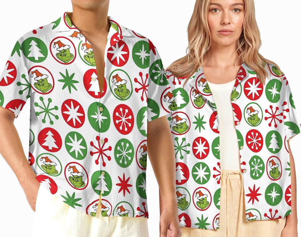 Is This Jolly Enough the funny character Christmas Hawaiian Shirt, Christmas funny character Button Up Shirt, Grin Christmas Gift