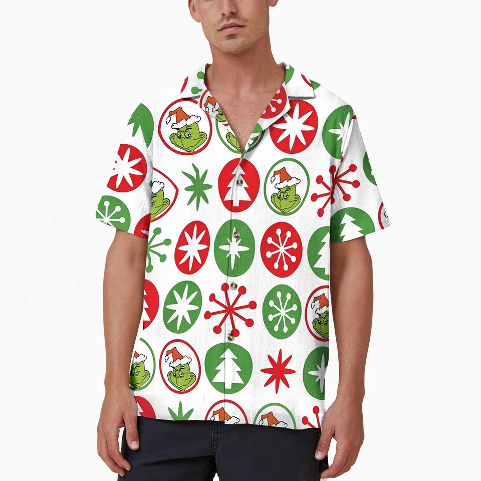 Is This Jolly Enough the funny character Christmas Hawaiian Shirt, Christmas funny character Button Up Shirt, Grin Christmas Gift