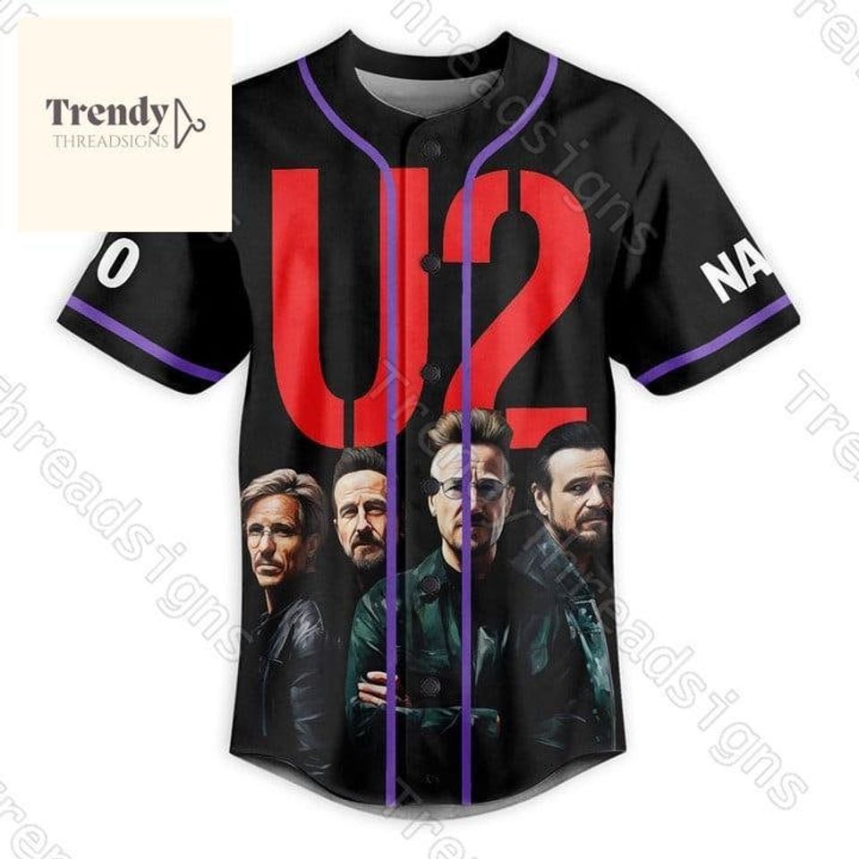 Custom U2 Baseball Jersey, U2 Baseball Shirt, U2 Jersey Shirt
