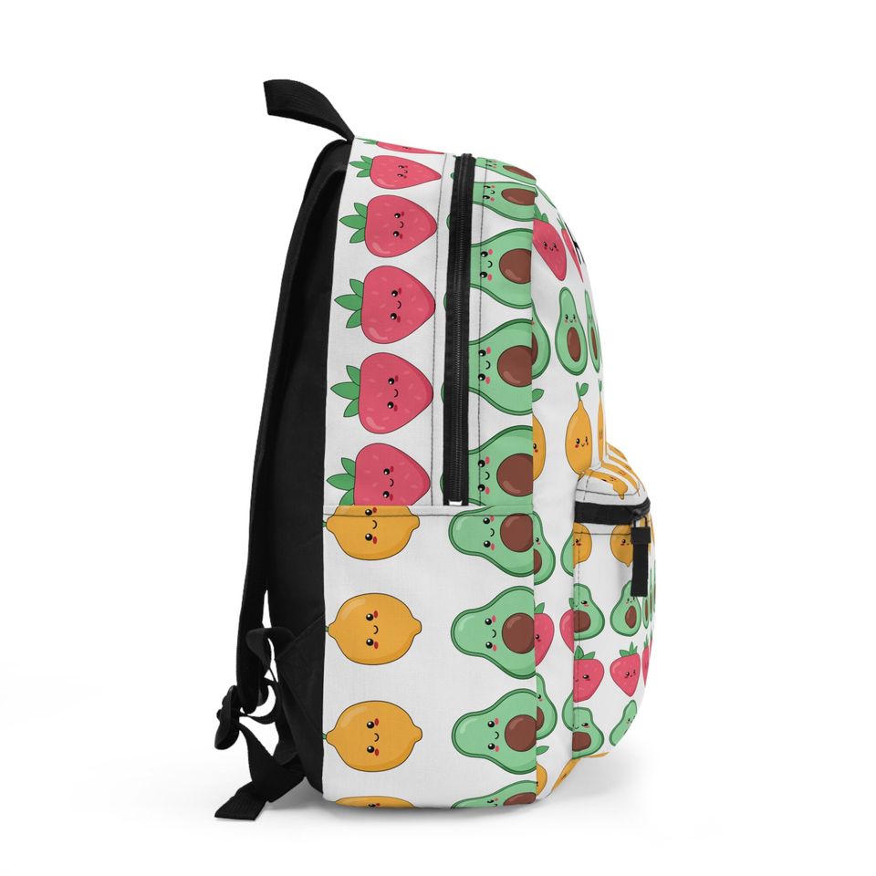 Avocado, Strawberry, and Lemon School Backpack, School Supplies, Personalize name