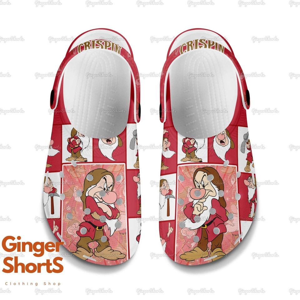 Custom Name Grumpy Dwarf Shoes, Grumpy Dwarf Sandals, Grumpy Snow White Shoes