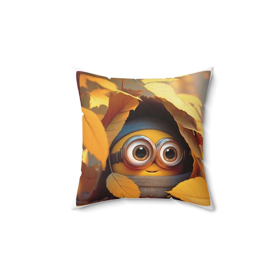 Happy Minion Polyester Square Pillow