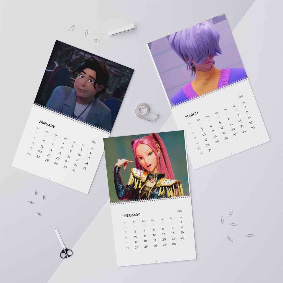 K-pop demon hunters Wall Calendars (2025), Monthly Kpop Idol Planner, Fangirl Fanboy Gift, Korean Pop Music Group Scheduler, Celestial