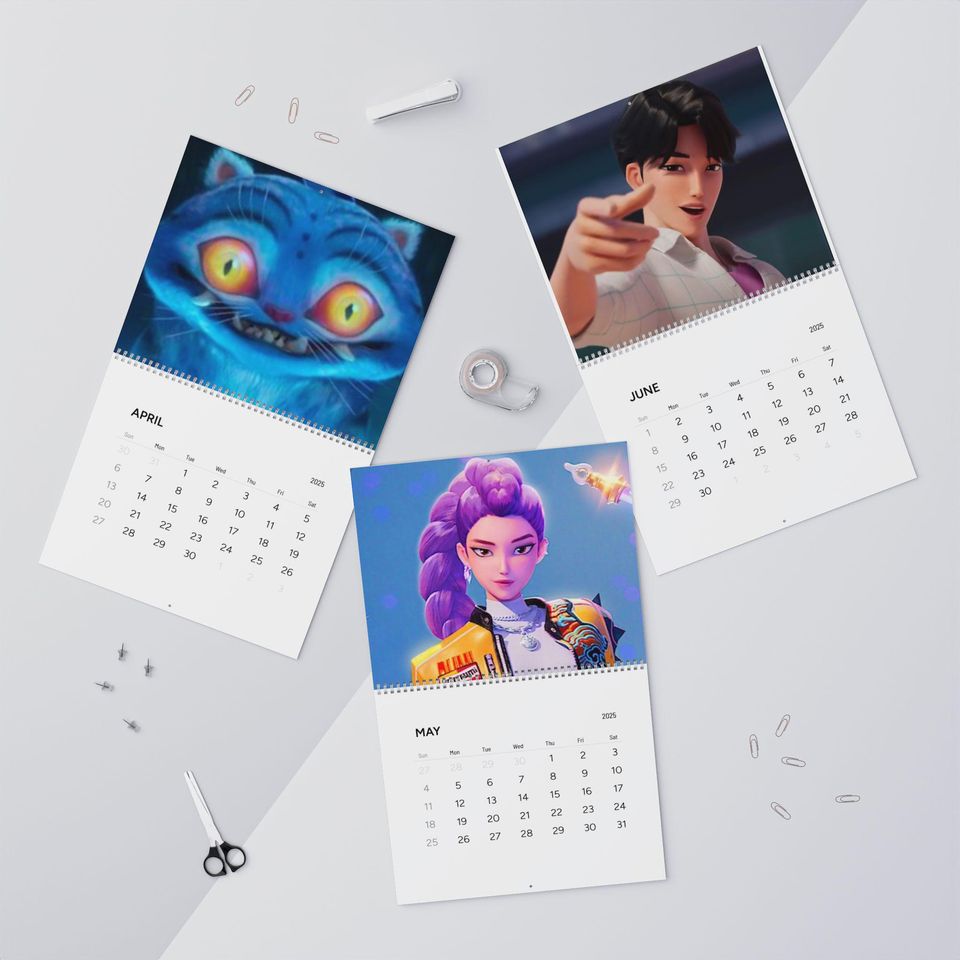 K-pop demon hunters Wall Calendars (2025), Monthly Kpop Idol Planner, Fangirl Fanboy Gift, Korean Pop Music Group Scheduler, Celestial