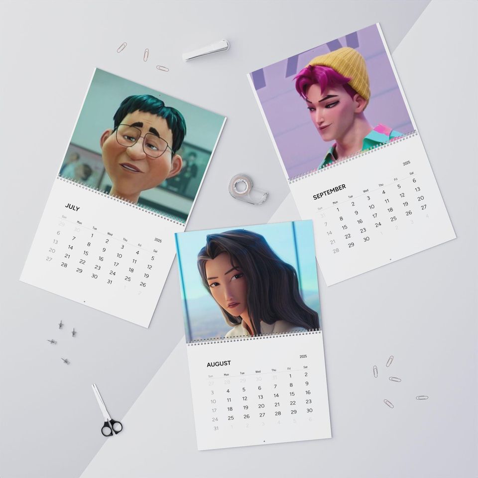 K-pop demon hunters Wall Calendars (2025), Monthly Kpop Idol Planner, Fangirl Fanboy Gift, Korean Pop Music Group Scheduler, Celestial