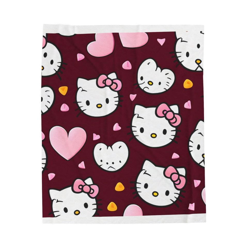 Cute Valentine Gift, Hello Kitty Fleece Blanket | Kids Gift