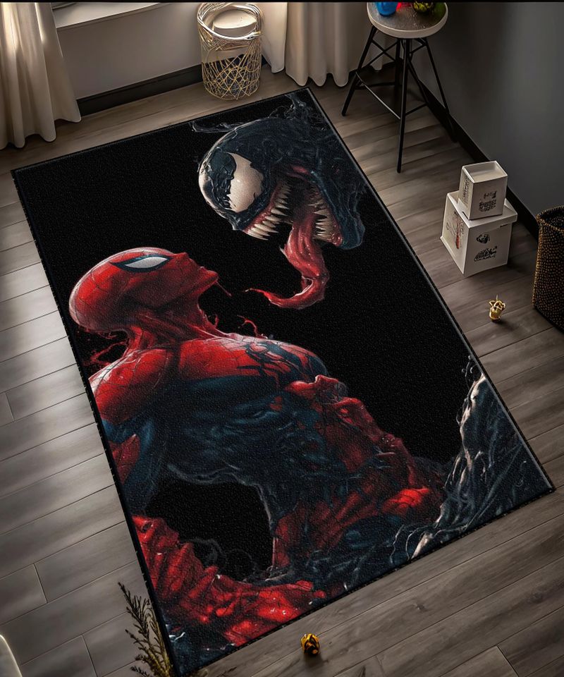 Venom vs Spider-Man Rug: 3D Print Kids Room Decor
