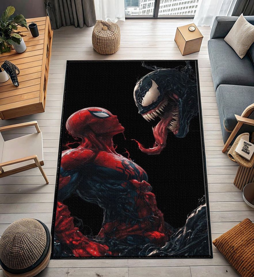 Venom vs Spider-Man Rug: 3D Print Kids Room Decor