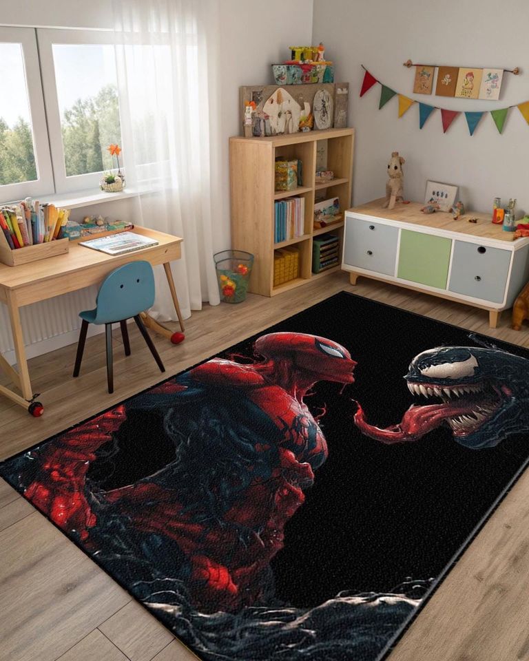 Venom vs Spider-Man Rug: 3D Print Kids Room Decor