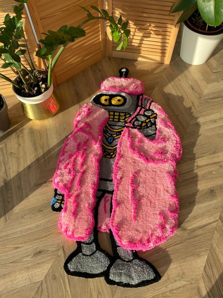 Bender in Fur Coat 3D Fluffy Tufted Rug