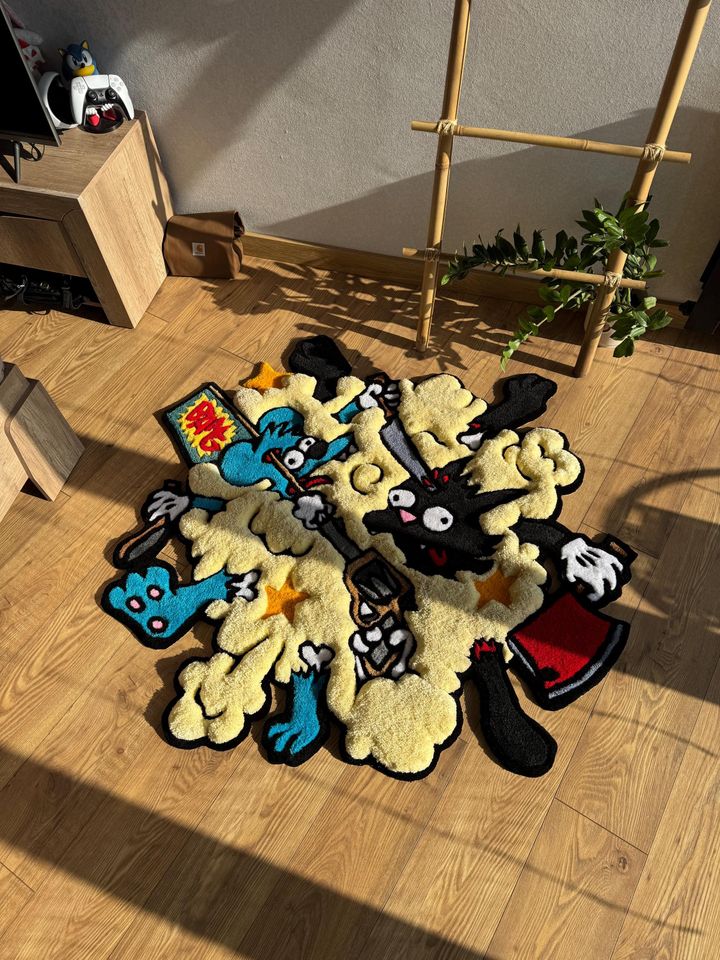Itchy and Scratchy Wool Rug: 3D Tufted Carpet
