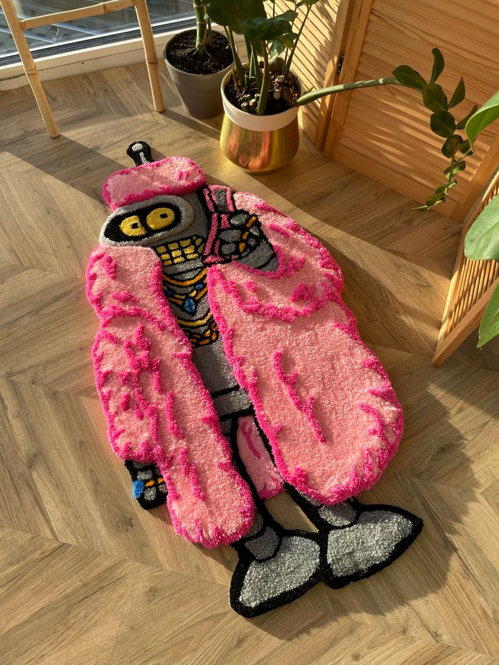 Bender in Fur Coat 3D Fluffy Tufted Rug