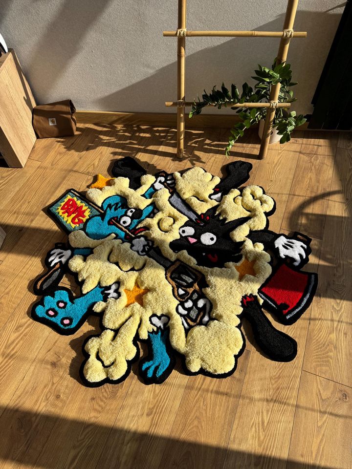 Itchy and Scratchy Wool Rug: 3D Tufted Carpet