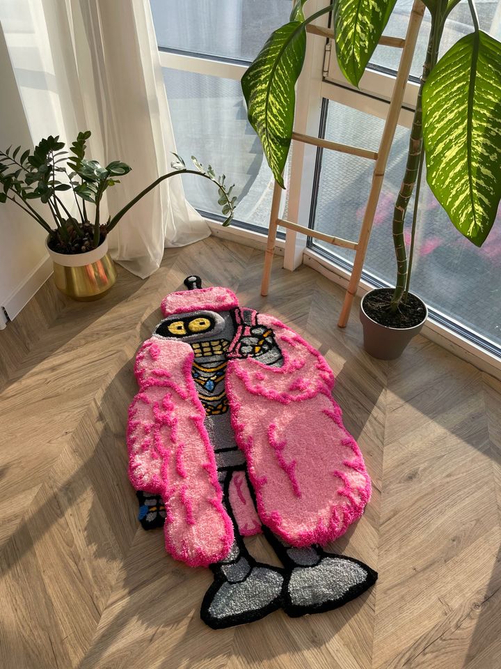 Bender in Fur Coat 3D Fluffy Tufted Rug