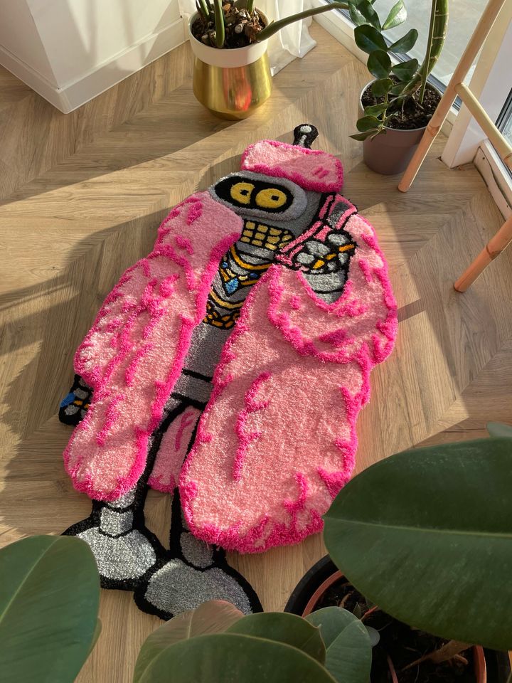 Bender in Fur Coat 3D Fluffy Tufted Rug
