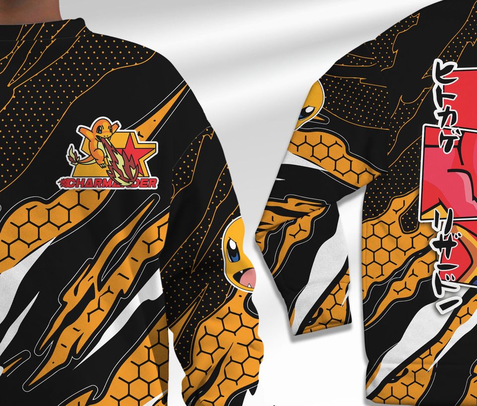 Charmander Sweatshirt Evolution Charmander Japanese Anime Sweatshirt Cute Charizard Shirt Gift