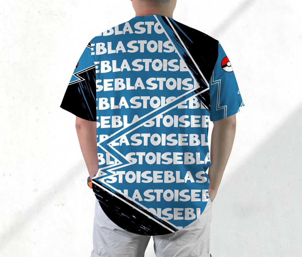 Blastoise Baseball Jersey Shirt Japanese Anime Jersey Blastoise Jersey Gifts