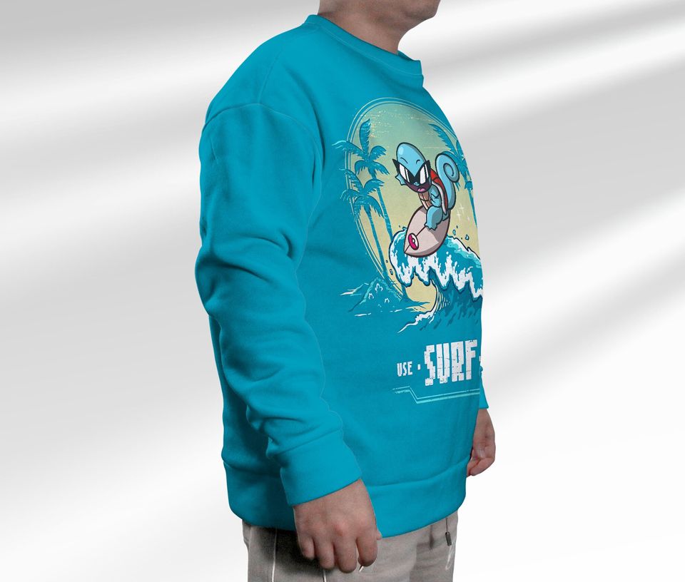 Surf Squirtle Sweatshirt Japanese Anime Sweater Shirt Gift