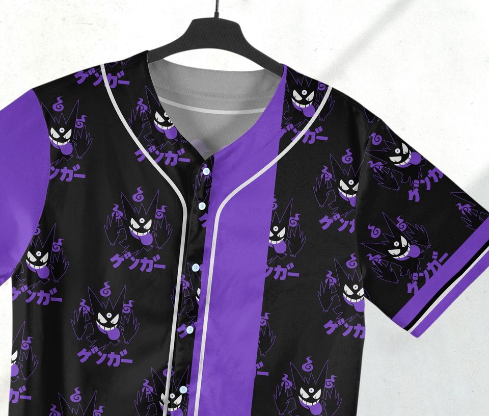 Gengar Baseball Jersey Shirt Gengar Jersey Gifts