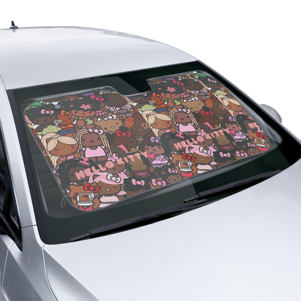 Car Sun Shades, Darkskin Hello Kitty Design, Blackout Window Covers, Sunblock Windshield Visor, Vehicle Accessories, Auto Interior Decor,