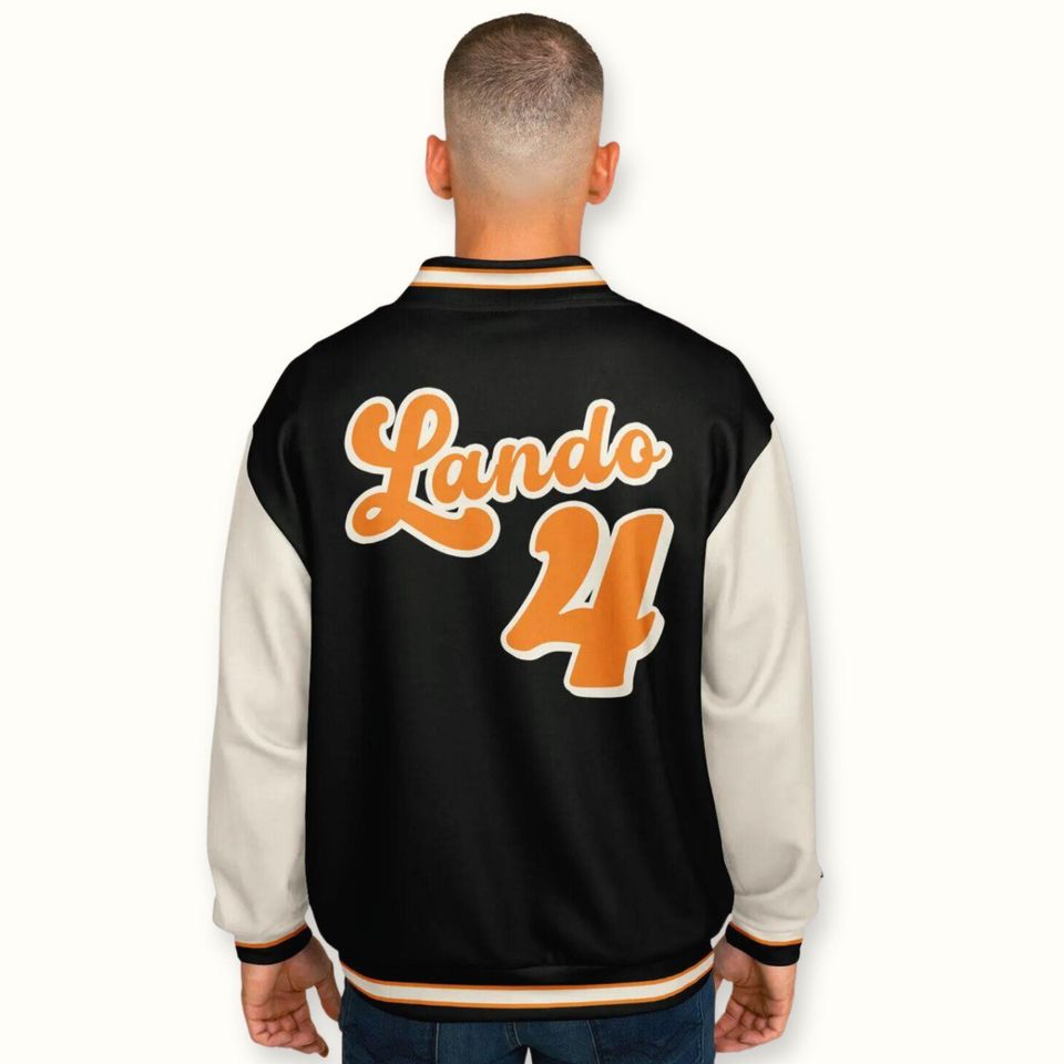 Lando Norris Mc.Larren Racing F_1 Baseball Jacket: Unisex Racing Fan Apparel