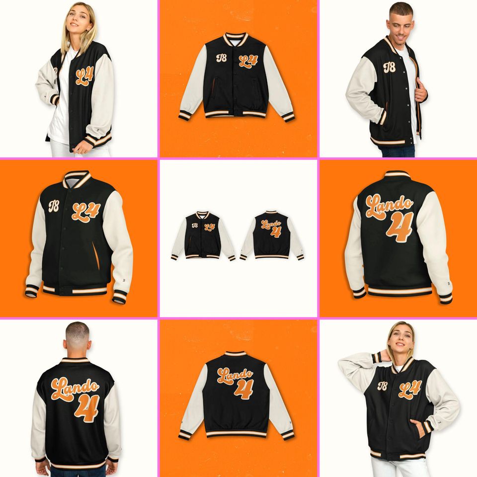 Lando Norris Mc.Larren Racing F_1 Baseball Jacket: Unisex Racing Fan Apparel