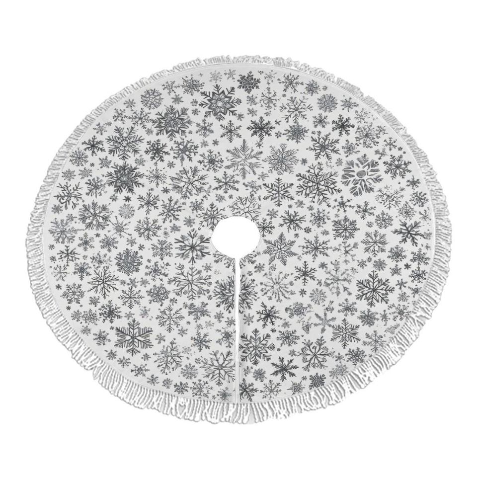 Snowflake Tassel Christmas Tree Skirt