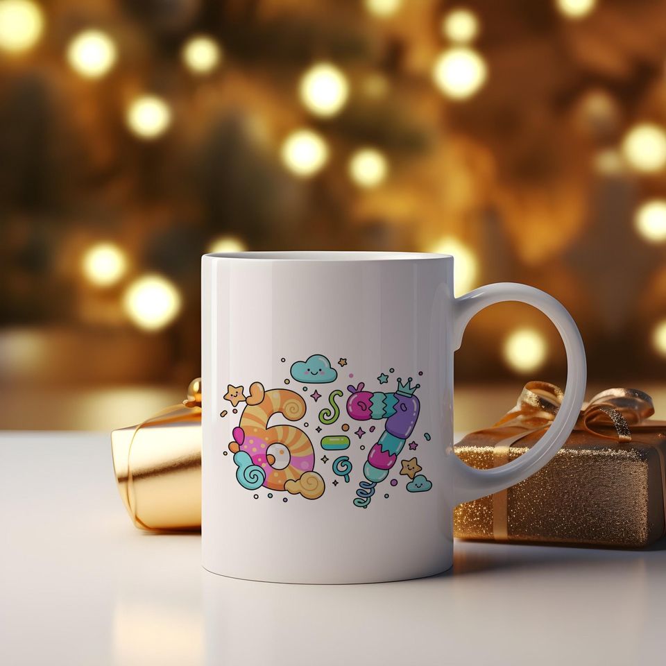 67 Meme Coffee Mug: TikTok Trend Design, Funny Gift