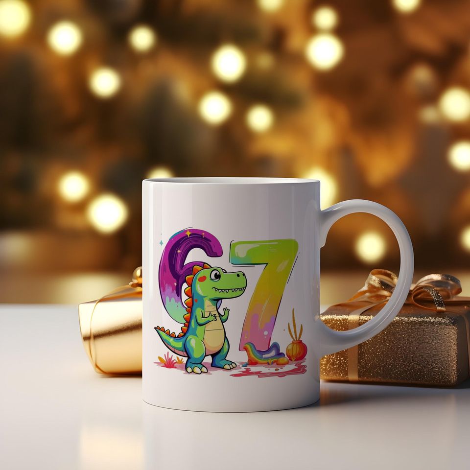 67 Meme Coffee Mug: TikTok Trend Design, Funny Gift